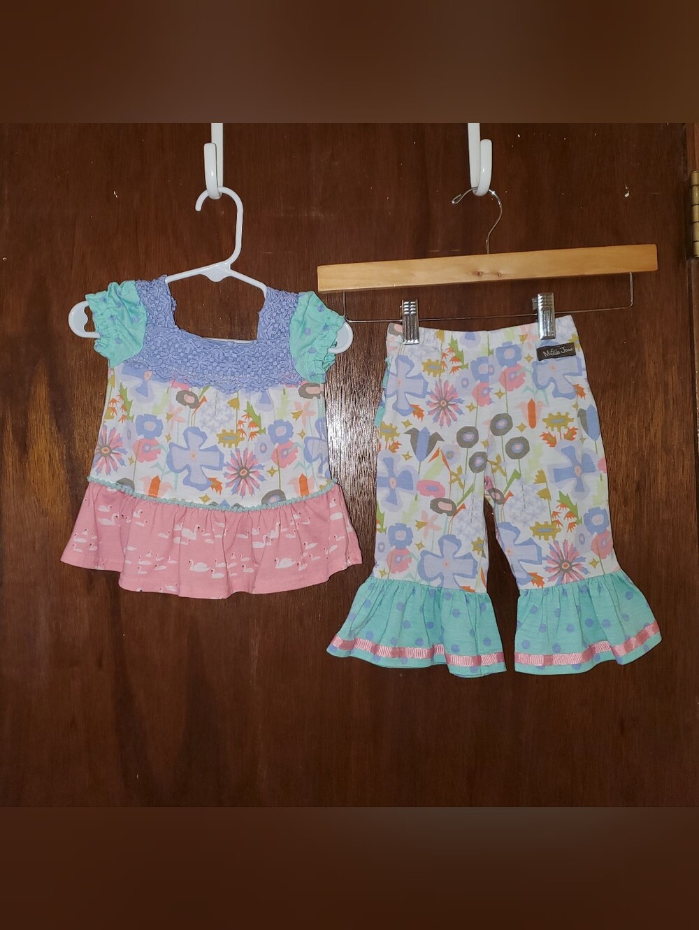 Matilda Jane Ruffle Pajamas Set Sz 6-12 Months